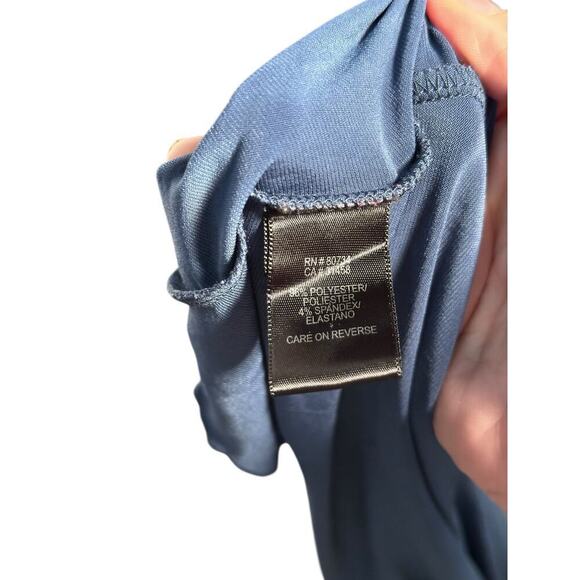 Max and Cleo Women's Navy Blue Halter Neck Low Cut Backless Dress Size Small - Picture 7 of 9